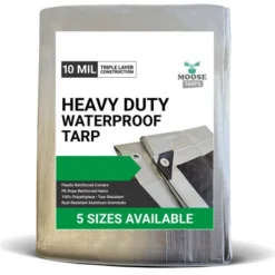 Moose Supply 10 Mil Heavy Duty Waterproof Poly Tarp Cover, Silver -OUTSUNNY Sales GUEST d71ee9ec a16a 442f ace3 90ff6e9690a2