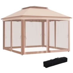 Outsunny 11' X 11' Pop Up Gazebo Outdoor Canopy Shelter With 2-Tier Soft Top, And Removable Zipper Netting, Event Tent With Large Shade, And Storage Bag For Patio, Backyard, Garden -OUTSUNNY Sales GUEST dace5ecf 63d2 4bb5 a1cb b4d57777338b