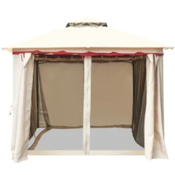 Tangkula 13'x10'Outdoor Canopy Gazebo Art Steel Frame 2-Tiers Party Patio Large Canopy Gazebo W/Netting&Side Walls -OUTSUNNY Sales GUEST dbac6825 cc9c 47d1 8779 a81f074c7f9e