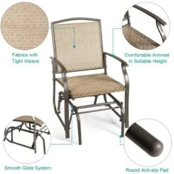 Costway 2PCS Patio Swing Single Glider Chair Rocking Seating Steel Frame Garden Brown 16 Costway 2PCS Patio Swing Single Glider Chair Rocking Seating Steel Frame Garden Brown -OUTSUNNY Sales GUEST df464784 6174 4062 bbb0 116530b4618e