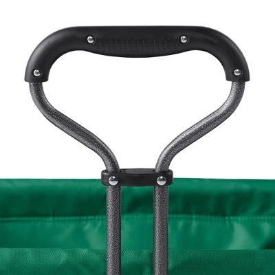 Mac Sports Double Decker Heavy Duty Steel Frame Collapsible Outdoor 150 Pound Capacity Yard Cart Utility Garden Wagon With Lower Storage Shelf, Green 6 Mac Sports Double Decker Heavy Duty Steel Frame Collapsible Outdoor 150 Pound Capacity Yard Cart Utility Garden Wagon With Lower Storage Shelf, Green - Image 4