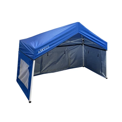 Caravan Canopy Skybox 3.2 Foot X 6.5 Foot Instant Multipurpose Height Adjustable Steel Frame Outdoor Sport Shelter Canopy With Carry Bag, Blue 4 Caravan Canopy Skybox 3.2 Foot X 6.5 Foot Instant Multipurpose Height Adjustable Steel Frame Outdoor Sport Shelter Canopy With Carry Bag, Blue - Image 2