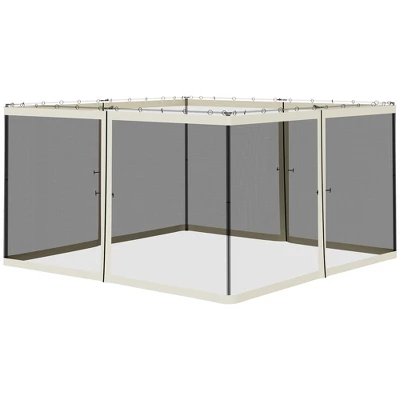 Outsunny 12' X 12' Replacement Mesh Sidewall Netting For Patio Gazebos And Canopy Tents With Zippers (Sidewall Only), Cream 5 Outsunny 12' X 12' Replacement Mesh Sidewall Netting For Patio Gazebos And Canopy Tents With Zippers (Sidewall Only), Cream - Image 3
