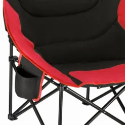 KingCamp Foldable Saucer Moon Lounge Chair With Cupholder Storage Pocket For Indoor Home Or Outdoor Camping And Tailgating Use, Black/Red -OUTSUNNY Sales GUEST e9247b08 4c4c 40c8 9eb1 42176f5c1cad