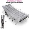 Zone Tech Set Of 2 Folding Outdoor Camping Travel Cot And Cot Pad - Classic Grey Lightweight Portable Heavy Duty Adult & Kids Travel Cot And Cushion -OUTSUNNY Sales GUEST e9df8b7c ab7b 4772 b38e 66aba3250705