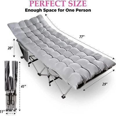 Zone Tech Set Of 2 Folding Outdoor Camping Travel Cot And Cot Pad - Classic Grey Lightweight Portable Heavy Duty Adult & Kids Travel Cot And Cushion 3 Zone Tech Set Of 2 Folding Outdoor Camping Travel Cot And Cot Pad - Classic Grey Lightweight Portable Heavy Duty Adult & Kids Travel Cot And Cushion