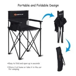 Costway Portable 38'' Oversized High Outdoor Beach Chair Camping Fishing Folding Chair -OUTSUNNY Sales GUEST ead8da11 389f 496a b91d 02e451b016df