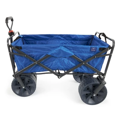 Mac Sports Heavy Duty Steel Frame Collapsible Folding 150lbs. Capacity Outdoor Beach Garden Utility Wagon Cart With All Terrain Wheels - Blue/Black 3 Mac Sports Heavy Duty Steel Frame Collapsible Folding 150lbs. Capacity Outdoor Beach Garden Utility Wagon Cart With All Terrain Wheels - Blue/Black