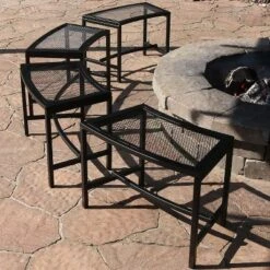 Sunnydaze Decor Sunnydaze Outdoor Lightweight And Portable Metal Patio Side End Table Or Backless Bench Seat With Mesh Top - 23" -OUTSUNNY Sales GUEST ed2563b0 a6e9 4836 afe5 04ff8afa1b26