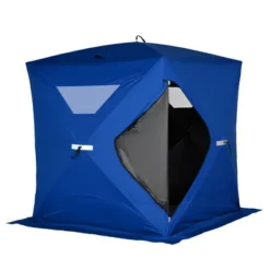 Outsunny 4 Person Ice Fishing Shelter, Waterproof Oxford Fabric Portable Pop-up Ice Tent With 2 Doors For Outdoor Fishing -OUTSUNNY Sales GUEST ed2bddf1 b3a8 4669 adca a0921087912e