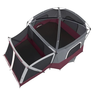 CORE Spacious 11-Person Family Outdoor Camping Cabin Tent With Screen Room, Rain Fly, Ground Stakes, And Carrying Bag, Wine (3 Pack) 4 CORE Spacious 11-Person Family Outdoor Camping Cabin Tent With Screen Room, Rain Fly, Ground Stakes, And Carrying Bag, Wine (3 Pack) - Image 2