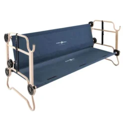 Disc-O-Bed Large Camo-O-Bunk 2 Person Bench Bunked Double Bunk Bed Cots With 2 Side Organizers And Carry Bags For Outdoor Camping Trips, Navy -OUTSUNNY Sales GUEST eefb8f49 2c39 450e 88e8 482dadd683d3
