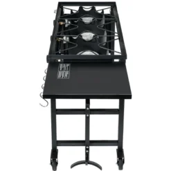 Barton 87,000 BTU 3-Burner Outdoor Propane Grill Camp Stove Side Table W/ Wheel (4) Hook Utensil Holder, Black -OUTSUNNY Sales GUEST f18a25bf fef3 42ee 9b28 e98bbaa60b5d