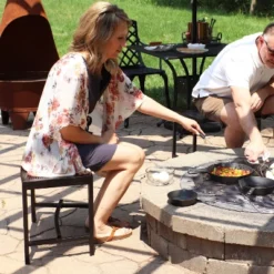 Sunnydaze Decor Sunnydaze Outdoor Lightweight And Portable Metal Patio Side End Table Or Backless Bench Seat With Mesh Top - 23" -OUTSUNNY Sales GUEST f215a7ee e9b1 4b54 b7b2 38b351dd3571