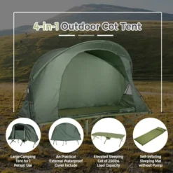 Costway 1-Person Outdoor Camping Tent Cot Elevated Compact Tent Set W/ External Cover -OUTSUNNY Sales GUEST f3232577 8b63 4a58 8b48 9d9950365f1a