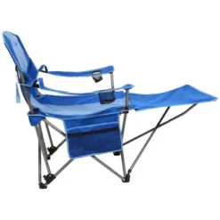 Kamp-Rite Outdoor Folding Tailgate Or Camping Lounge Chair With 2 Cupholders, Side Pocket, And Detachable Footrest, Blue (2 Pack) -OUTSUNNY Sales GUEST f374a7e3 47a7 4d87 a552 f588947e478a