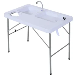 Outsunny Folding Fish Cleaning Table & Portable Sink Station With Hose Hookup, Convertible Camping Table With Ruler, Camp Kitchen For Picnic, Fishing -OUTSUNNY Sales GUEST f376aabc 8d6f 4ce7 9ca0 a3b8a2120e24