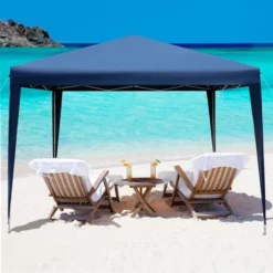 Costway Patio 10x10ft Outdoor Instant Pop-up Canopy Folding Sun Shelter Carry Bag Navy/Grey/White -OUTSUNNY Sales GUEST f4a811cf d4a0 4e60 886f f8bb4c4536b1