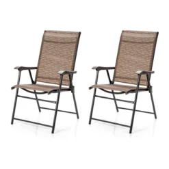 Tangkula Caming Chair Outdoor Folding Chair Garden Yard W/Armrest & Backrest -OUTSUNNY Sales GUEST f5f94225 5ec5 45ca b859 7e06ed974e67