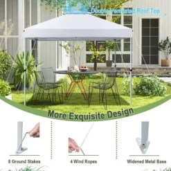 Costway 2-Tier 10' X 10' Pop-up Canopy Tent Instant Gazebo Adjustable Carry Bag With Wheel -OUTSUNNY Sales GUEST f9e42a6f 4dbc 4d60 ade3 7806844d7c14