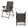 Costway 4PCS Folding Sling Chairs Steel Armrest Patio Garden Camping W/Adjustable Back