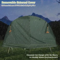 Costway 1-Person Outdoor Camping Tent Cot Elevated Compact Tent Set W/ External Cover -OUTSUNNY Sales GUEST fd611104 0e6b 4173 abe6 96d8cbdcdb43