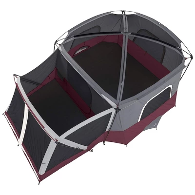 CORE 40072 Spacious 11 Person Family Outdoor Camping Cabin Tent With Screen Room, Rain Fly, Ground Stakes, And Carrying Bag - Red 5 CORE 40072 Spacious 11 Person Family Outdoor Camping Cabin Tent With Screen Room, Rain Fly, Ground Stakes, And Carrying Bag - Red - Image 3