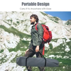 Costway Folding Camping Cot Heavy-duty Camp Bed W/Carry Bag For Beach Traveling Vocation Grey -OUTSUNNY Sales GUEST ffc46f77 9734 4e5c a42c 7e3864502f78